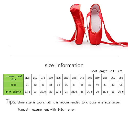 Mettime Zapatillas de Ballet de Punta Zapatos Satén/Lienzo con Puntera de Gel de Silicona/Esponja y Cintas para Niñas (por Favor Seleccione una Talla más Grande) Mettime Zapatillas de Ballet de Punta Zapatos Satén/Lienzo con Puntera de Gel de Silicona/Esponja y Cintas para Niñas (por Favor Seleccione una Talla más Grande)