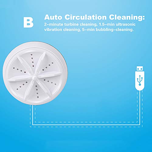 mewmewcat Lavadora de turbina ultrasónica giratoria Personal portátil 3 en 1, Mini Lavadora giratoria Ajustable con Cable USB mewmewcat Lavadora de turbina ultrasónica giratoria Personal portátil 3 en 1, Mini Lavadora giratoria Ajustable con Cable USB