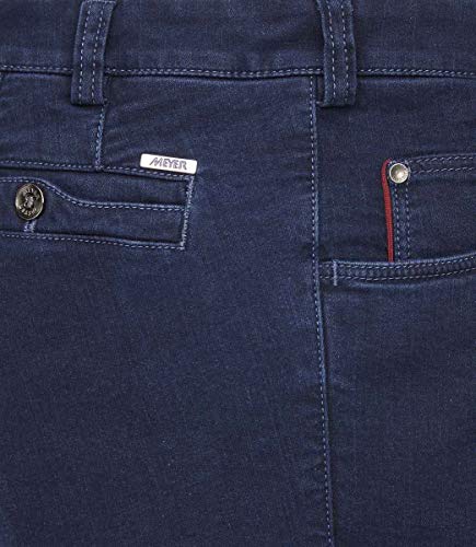 MEYER Pantalones de hombre Diego Thermo – 2-3910 Dark Blue Stone – Chino Swing Pocket en Denim térmico Super Stretch Ver fotos. 31