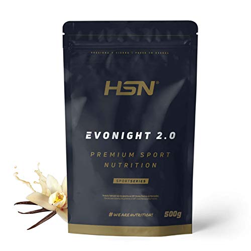 Mezcla de Proteínas Evonight 2.0 de HSN | Proteína para Antes de Dormir | Con Whey Protein + Proteína de Leche + Caseinato de Calcio + Whey Protein Isolate + Albúmina de Huevo | Sabor Vainilla, 500g
