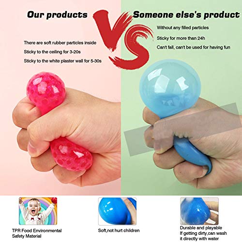 MezoJaoie Sticky Globbles Ball Stress Toy Fluorescente Sticky Wall Ball, Sticky Target, Ball Descompression Toy, Stress Relief Balls Toy para aliviar el estrés y Mejorar el Enfoque (1 Bola)