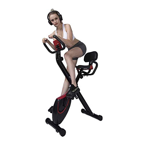 MGIZLJJ Bicicleta de ejercicio en bicicleta de múltiples funciones que hace girar la bicicleta estática con respaldo, Inicio suave del amortiguador de la bicicleta, de gimnasio en casa Cardio entrenam