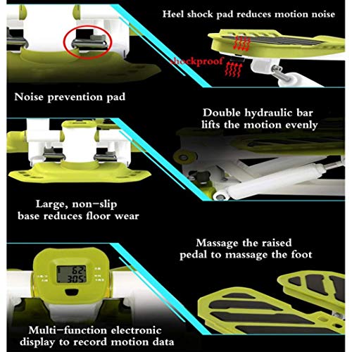 MGIZLJJ Máquinas de Step Aptitud Paso a Paso, aparatos de Gimnasia Paso máquina con torcer Acción Llevado Elegante Contando Pantalla Doble hidráulico de diseño de Resistencia Paso a Paso