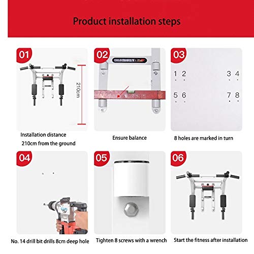 MGIZLJJ Montado en la Pared del Pull-Up Bar Multi-Grip Entrenamiento de la Fuerza del Equipo ayudará a Crear músculo y la Figura (Color : White) MGIZLJJ Montado en la Pared del Pull-Up Bar Multi-Grip Entrenamiento de la Fuerza del Equipo ayudará a Crear músculo y la Figura (Color : White)
