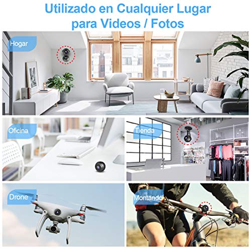 MHDYT Mini Camara Espia Oculta, 1080P HD Micro Camara Vigilancia Grabadora de Video Portátil con IR Visión Nocturna Detector de Movimiento, Camara Seguridad Pequeña Inalambrica Interior/Exterior