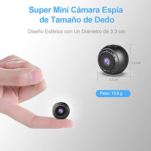 MHDYT Mini Camara Espia Oculta, 1080P HD Micro Camara Vigilancia Grabadora de Video Portátil con IR Visión Nocturna Detector de Movimiento, Camara Seguridad Pequeña Inalambrica Interior/Exterior