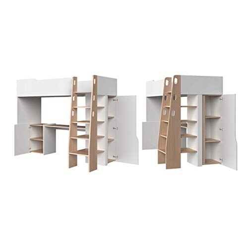 MHF Bubu 1 litera escritorio escalera almacenamiento 90x200cm colchón habitación niños moderno MHF Bubu 1 litera escritorio escalera almacenamiento 90x200cm colchón habitación niños moderno