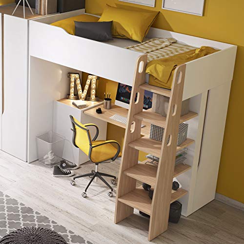 MHF Bubu 1 litera escritorio escalera almacenamiento 90x200cm colchón habitación niños moderno MHF Bubu 1 litera escritorio escalera almacenamiento 90x200cm colchón habitación niños moderno
