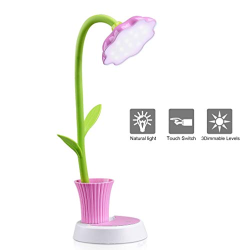Mia nbaoshu Dimmbare verde LED L�mpara de escritorio para ni�os, Noche L�mpara de mesa con sensor t�ctil, per USB recargable de lectura flexible y 360�grados giratorios de soporte m�vil Mia nbaoshu Dimmbare verde LED L�mpara de escritorio para ni�os, Noche L�mpara de mesa con sensor t�ctil, per USB recargable de lectura flexible y 360�grados giratorios de soporte m�vil