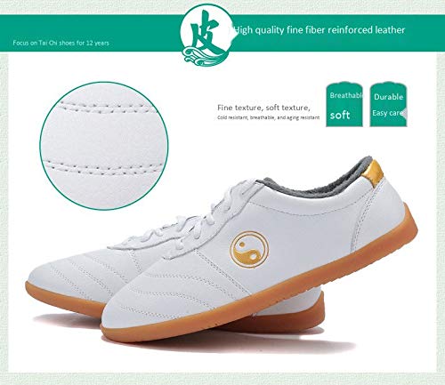 miaomimi Tai Chi Zapatos de mujer suela de goma cuero suave cuero para hombre tai chi zapatos de entrenamiento de artes marciales zapatos de invierno más terciopelo grueso zapatos de algodón