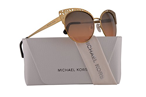 Michael Kors MK1023 Evy gafas de sol w/gris anaranjado de la pendiente de la lente de 56 mm MK 118 918 1023 mujer Oro pálido satinado Medio