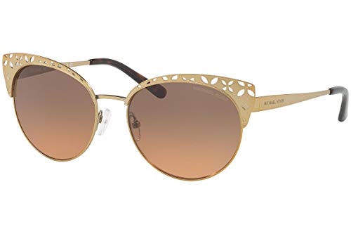 Michael Kors MK1023 Evy gafas de sol w/gris anaranjado de la pendiente de la lente de 56 mm MK 118 918 1023 mujer Oro pálido satinado Medio