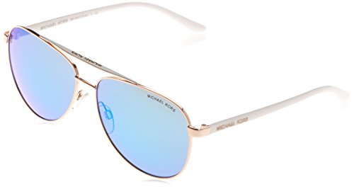 MICHAEL KORS MK5007 Hvar, Gafas de Sol Mujer, Rose Gold White 104525, 59 MICHAEL KORS MK5007 Hvar, Gafas de Sol Mujer, Rose Gold White 104525, 59