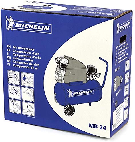 MICHELIN 9108010000 MB24-Compresor Resistente para Aplicaciones comerciales Simples, 1500 W, 230 V, Azul MICHELIN 9108010000 MB24-Compresor Resistente para Aplicaciones comerciales Simples, 1500 W, 230 V, Azul