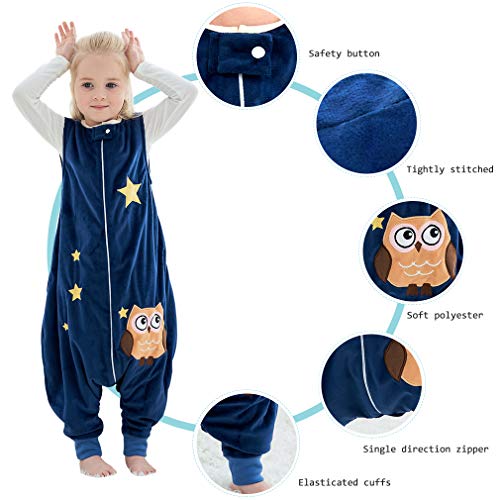 MICHLEY Disfraz Animal Bebe Saco Dormir niño y niñapijama Ropa de Bebe Ideal para Entretiempo e Invierno,Azul 4-5 Jahre