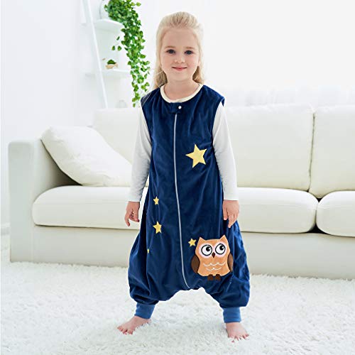 MICHLEY Disfraz Animal Bebe Saco Dormir niño y niñapijama Ropa de Bebe Ideal para Entretiempo e Invierno,Azul 4-5 Jahre