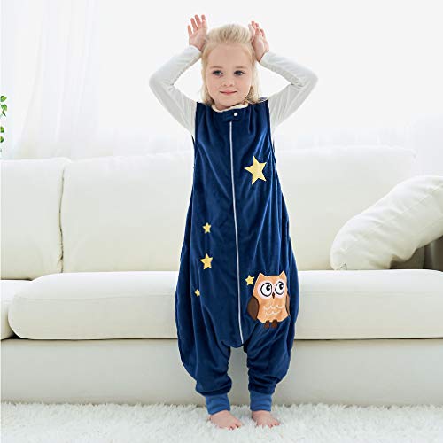 MICHLEY Disfraz Animal Bebe Saco Dormir niño y niñapijama Ropa de Bebe Ideal para Entretiempo e Invierno,Azul 4-5 Jahre