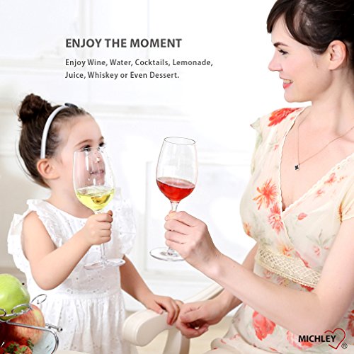 MICHLEY Irrompible Copas de Vino Tinto, 100% Tritan-plástico Vasos Vino Cristal, 360 ml BPA y EA Gratis Vaso de Vino Conjunto de 2