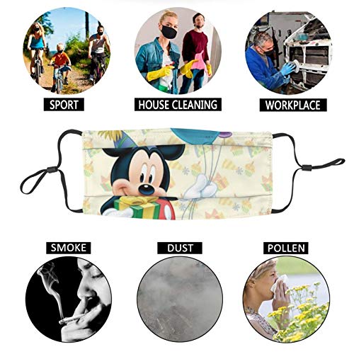 Mickey sosteniendo un globo las máscaras masculinas y femeninas son transpirables a prueba de polvo lavables reutilizables ciclismo al aire libre Camping esquí viaje