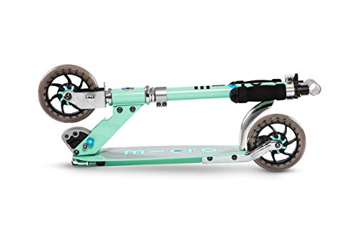 Micro® Speed+, Original Design, Patinete Plegable 2 Ruedas, Aluminio, Peso 3,75, Carga Máx 100Kg, Altura 66-96cm, Rodamientos ABEC 9 con absorción de Impactos. (Menta)