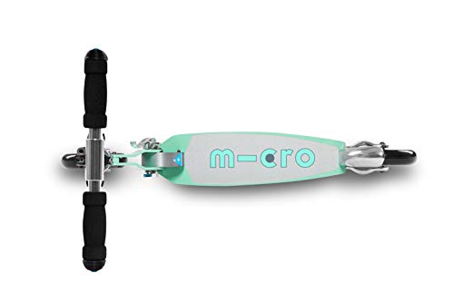 Micro® Speed+, Original Design, Patinete Plegable 2 Ruedas, Aluminio, Peso 3,75, Carga Máx 100Kg, Altura 66-96cm, Rodamientos ABEC 9 con absorción de Impactos. (Menta)