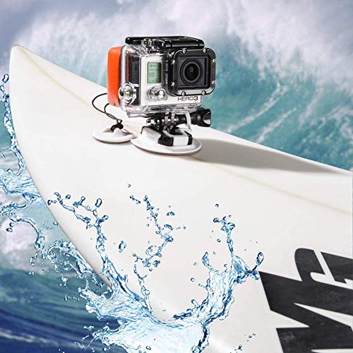 micros2u Kit de Montaje para surfing compatible GoPro Hero 8, 7, 6, 5, 4, 3 y Session. Incluye cordel de seguridad y enganche FCS