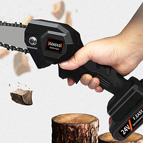 Migaven Motosierra Bateria, 4 In Motosierra Portátil 24 V, Herramienta de Motosierra Eléctrica con 1 Pieza de Repuesto, Cabezal Cortador Para Patio, Rama de Árbol, Corte de Madera Migaven Motosierra Bateria, 4 In Motosierra Portátil 24 V, Herramienta de Motosierra Eléctrica con 1 Pieza de Repuesto, Cabezal Cortador Para Patio, Rama de Árbol, Corte de Madera