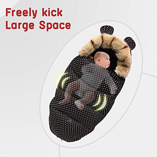 Migaven Saco Silla Paseo Universal, Saco de Dormir Bebe para Cochecito Protección Antideslizante, con Capucha Desmontable para Niños Pequeños Bebés Cochecitos Accesorios Nergo