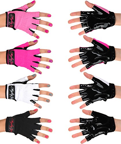 Mighty Grip Guantes de baile de polo, color negro, talla mediana