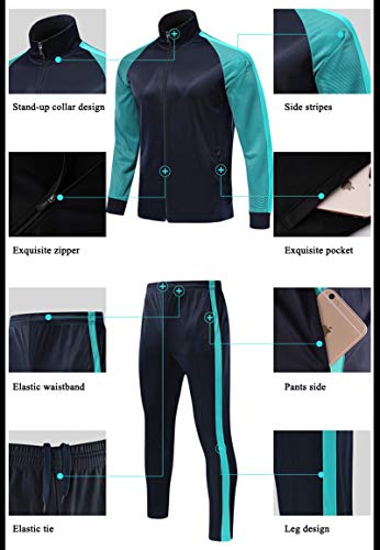 Mikelabo - Conjunto de Entrenamiento de Camiseta de fútbol de Manga Larga para Hombre chándales completos Pantalones de Jogging Sudaderas de Gimnasia Conjunto de Entrenamiento