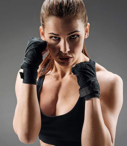 Mikelabo Guantillas MMA Wrist Wraps Boxeo Entrenamiento Vendas Boxeo Hombre/Mujer Comba Boxeo ，Mmay Artes Marciales-Vendas Elásticas De 3/5 Metros