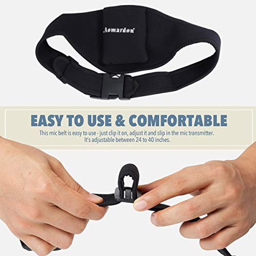 MILISTEN - Cinturón para micrófono vertical con transmisor, bolsa para instructores de fitness, llamador de altavoz Teatro negro