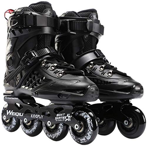 Milky Way Patines de ruedas clásicos cómodos para hombres y mujeres, patines en línea, patines ajustables para niñas y niños (blanco, 35)