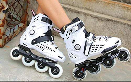 Milky Way Patines de ruedas clásicos cómodos para hombres y mujeres, patines en línea, patines ajustables para niñas y niños (blanco, 35)