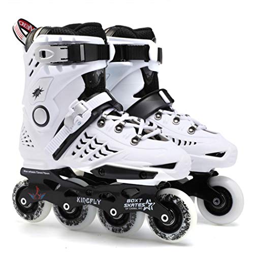 Milky Way Patines de ruedas clásicos cómodos para hombres y mujeres, patines en línea, patines ajustables para niñas y niños (blanco, 35)