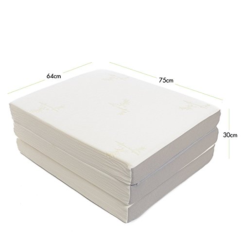 Milliard Colchón Plegable de Tres Partes -10 cm de Profundidad - Para Huéspedes con Funda Extraíble Removible y Base Antideslizante - Single Pequeño (75 x 190 cm) Milliard Colchón Plegable de Tres Partes -10 cm de Profundidad - Para Huéspedes con Funda Extraíble Removible y Base Antideslizante - Single Pequeño (75 x 190 cm)