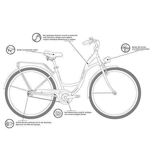 Milord Bikes Bicicleta de Confort Negro y Crema de 1 Velocidad y 28 Pulgadas con Soporte Trasero, Bicicleta Holandesa, Bicicleta para Mujer, Bicicleta Urbana, Retro, Vintage Milord Bikes Bicicleta de Confort Negro y Crema de 1 Velocidad y 28 Pulgadas con Soporte Trasero, Bicicleta Holandesa, Bicicleta para Mujer, Bicicleta Urbana, Retro, Vintage