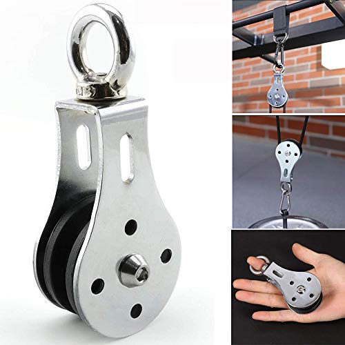 Milter Silent Bearing Pulley - Rueda colgante para entrenamiento en casa, gimnasio, levantamiento de pesas, 5 unidades, mosquetón de acero inoxidable