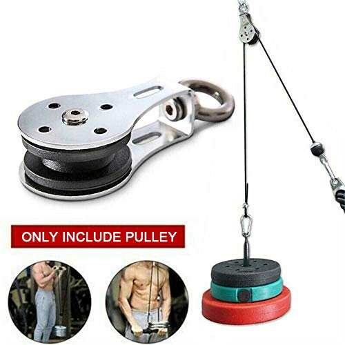 Milter Silent Bearing Pulley - Rueda colgante para entrenamiento en casa, gimnasio, levantamiento de pesas, 5 unidades, mosquetón de acero inoxidable