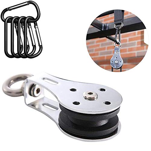 Milter Silent Bearing Pulley - Rueda colgante para entrenamiento en casa, gimnasio, levantamiento de pesas, 5 unidades, mosquetón de acero inoxidable Milter Silent Bearing Pulley - Rueda colgante para entrenamiento en casa, gimnasio, levantamiento de pesas, 5 unidades, mosquetón de acero inoxidable