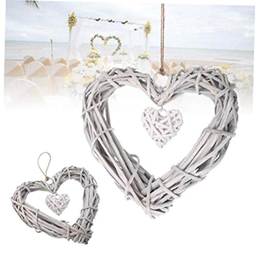 Mimbre de la Guirnalda de Colgar de la Pared en Forma de corazón Marco de la Rota Arte de DIY Corona de Flores Artificiales Coronas Ornamento para decoración de la Boda del Partido Mimbre de la Guirnalda de Colgar de la Pared en Forma de corazón Marco de la Rota Arte de DIY Corona de Flores Artificiales Coronas Ornamento para decoración de la Boda del Partido