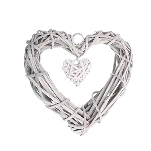 Mimbre de la Guirnalda de Colgar de la Pared en Forma de corazón Marco de la Rota Arte de DIY Corona de Flores Artificiales Coronas Ornamento para decoración de la Boda del Partido Mimbre de la Guirnalda de Colgar de la Pared en Forma de corazón Marco de la Rota Arte de DIY Corona de Flores Artificiales Coronas Ornamento para decoración de la Boda del Partido