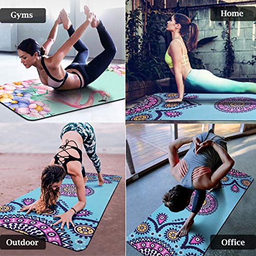 MINCHEDA Alfombra de Yoga Antideslizante con Bolsa de Esterilla de Yoga para Pilates, Ashtanga, Hatha, Yoga de Fisioterapia, 183 X 68 X 0,5 CM