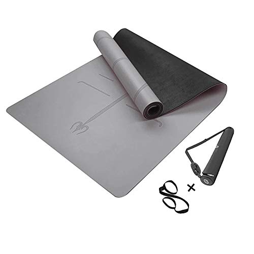 MINCHEDA Esterilla de Yoga con Alineación Antideslizante para Colchoneta Camping, Deporte en Casa, Pilates, 183 * 68 * 0.5cm