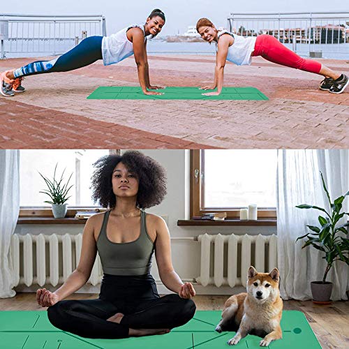 MINCHEDA Esterilla Yoga con Sistema de Alineación y Bolsa de Yoga Mat para Pilates, Deporte en Casa, Ejercicios