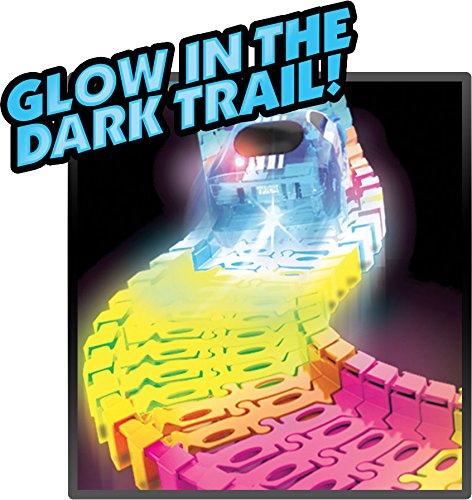 Mindscope Twister Tracks Neon Glow in The Dark 221 Piece (11 Feet) of Flexible Assembly Track Race Series