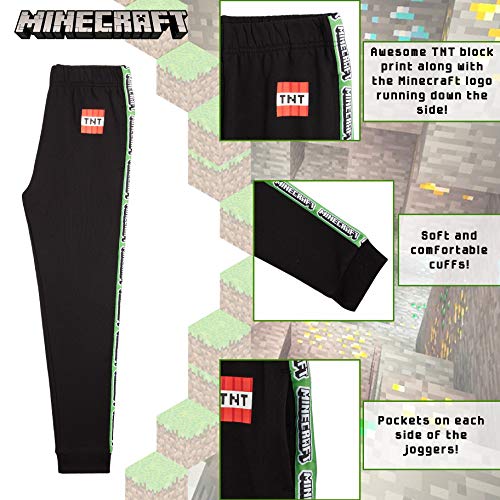 Minecraft Chandal Niño, Ropa Niño Deportiva, Pantalon Chandal en Color Gris o Negro, Pantalones Deporte Largos para Chicos, Regalos para Niños y Adolescentes Edad 5-14 Años (Negro, 5-6 años)