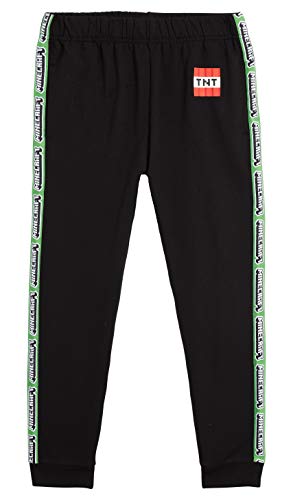 Minecraft Chandal Niño, Ropa Niño Deportiva, Pantalon Chandal en Color Gris o Negro, Pantalones Deporte Largos para Chicos, Regalos para Niños y Adolescentes Edad 5-14 Años (Negro, 5-6 años)