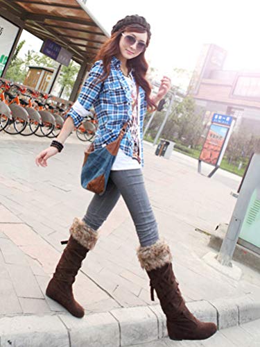 Minetom Mujer Botas Largas De Gamuza Casual Tacón Grueso Planas Zapatos Otoño Invierno Retro Botas Altas Calentar Felpa Marrón 41 EU Minetom Mujer Botas Largas De Gamuza Casual Tacón Grueso Planas Zapatos Otoño Invierno Retro Botas Altas Calentar Felpa Marrón 41 EU