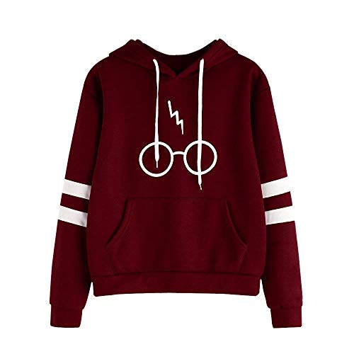 Minetom Mujeres Camisetas Manga Larga Varsity Gafas Encapuchado Camisa de Entrenamiento Sudaderas Con Capucha Tops Vino Rojo ES 38 Minetom Mujeres Camisetas Manga Larga Varsity Gafas Encapuchado Camisa de Entrenamiento Sudaderas Con Capucha Tops Vino Rojo ES 38